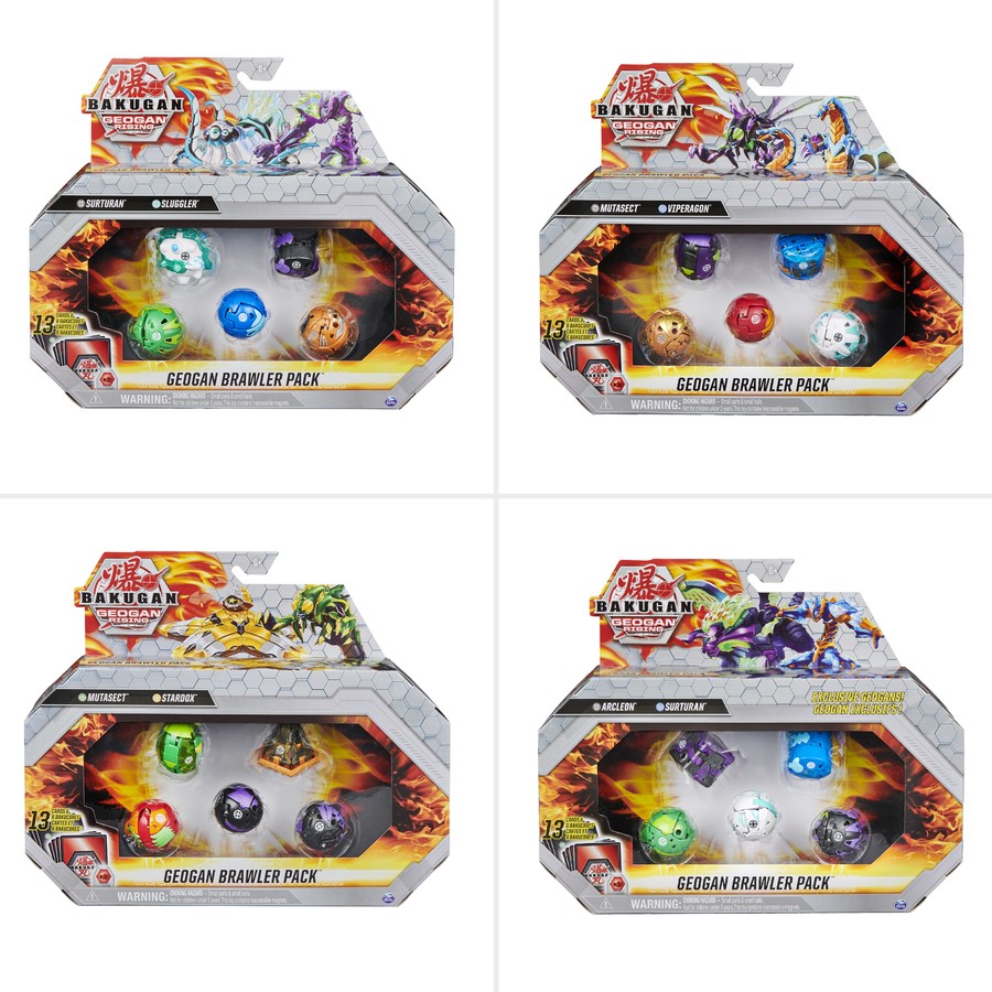 Bakugan Starter Pack Transforming Creature Action Figure Toy (3-Pack),  Assorted, Age 6+