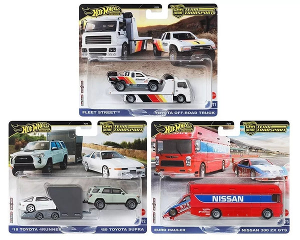 Hot Wheels 2024 Car Culture Team Transport D Case Set of 3 Cars