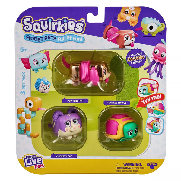 Little Live Pets: Squirkies 3-Pack - Metallic Pop Tube Pup