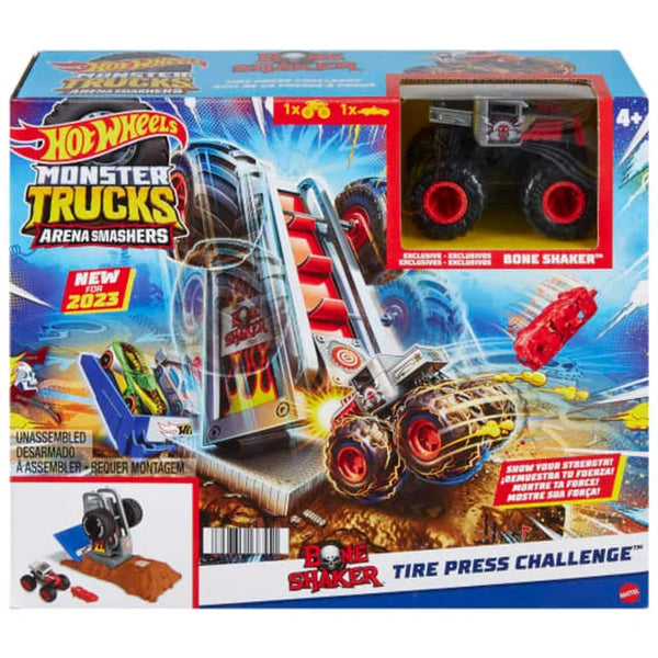 Hot Wheels Monster Trucks Arena Smashers Tire Press Challenge