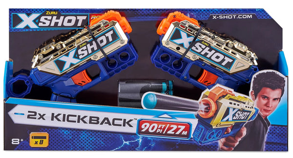 ZURU X-SHOT ROYALE EDITION 2X KICKBACK GOLDEN DART BLASTER