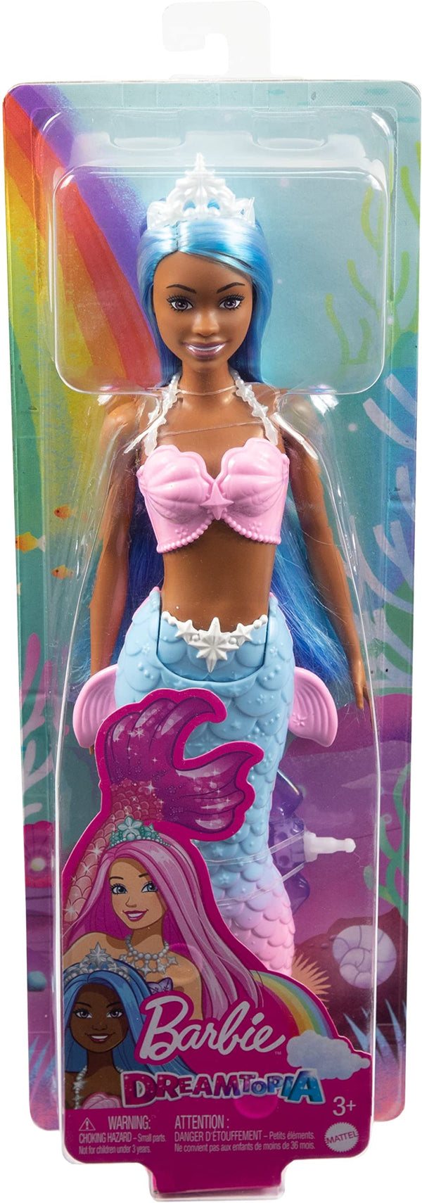 Barbie Dreamtopia Mermaid with Pastel Pink Top, Blue Hair