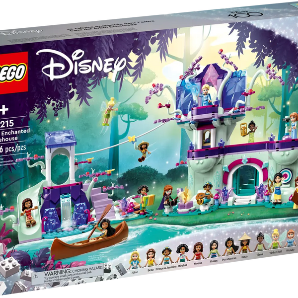 LEGO Disney The Enchanted Treehouse 43215 Buildable 2-level Tree House with  13 Princess Mini-Dolls including Jasmine, Elsa & Moana, Disney Classic 100