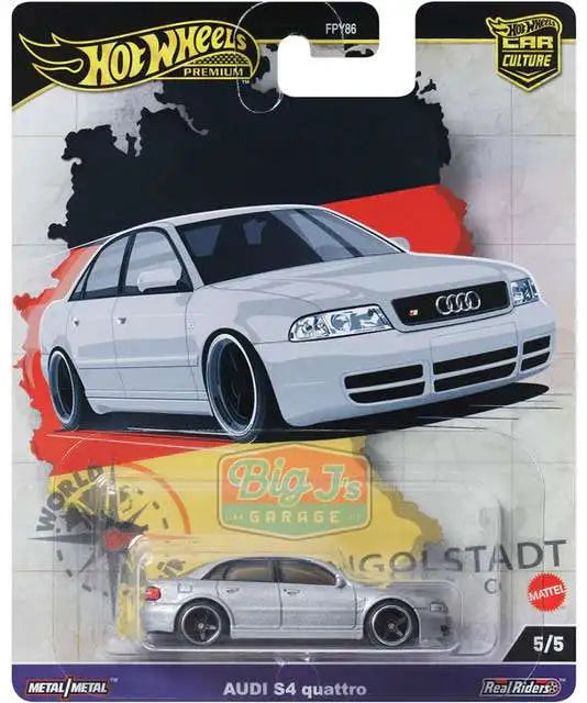 Hot Wheels Car Culture "World Tour" Audi S4 Quattro Silver 1:64