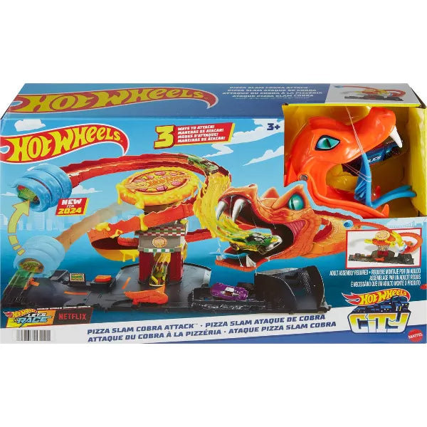 Hot Wheels City Cobra Slam Pizza Attack Playset