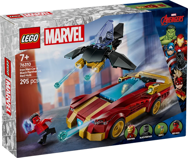 LEGO 76310 Iron Man Car & Black Panther vs. Red Hulk