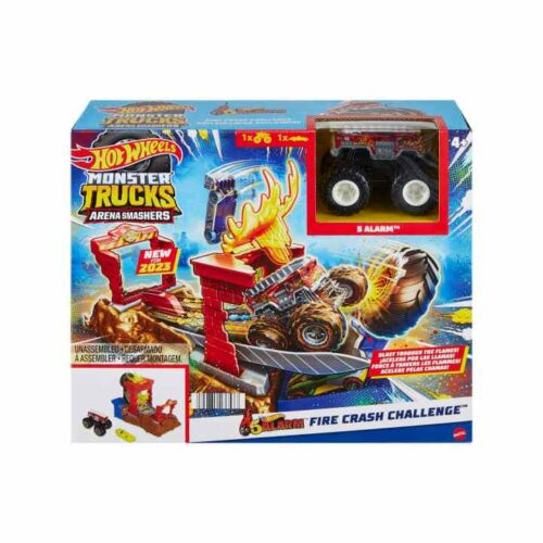 Hot Wheels Monster Trucks 5-Alarm Fire Crash Playset & Vehicle